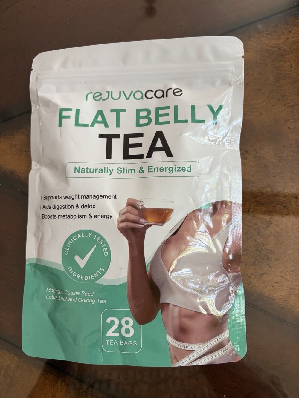 RejuvaCare Flat Belly Tea Natural Slim Support Weight Manage Detox Energy 28 Bag